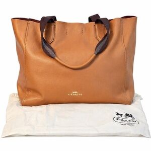 COACH Derby Brown Pebbled Leather Large Tote W/ Dustbag